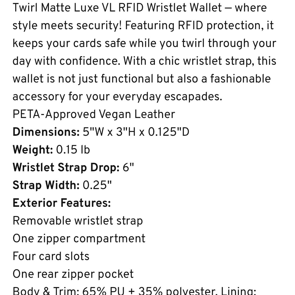 Lug Twirl Matte Luxe Pink Wristlet Wallet - Picture 6 of 7